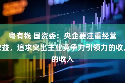 粤有钱 国资委：央企要注重经营效益，追求突出主业竞争力引领力的收入